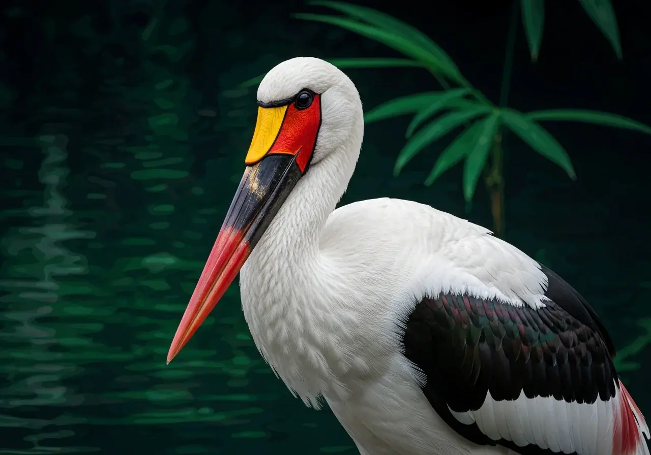 Afrikanischer Sattelstorchen (Ephippiorhynchus senegalensis)