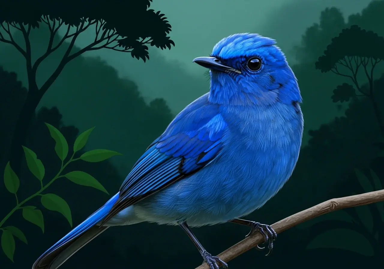 Blauer Fliegenschnäpper (Muscicapa cærulescens)