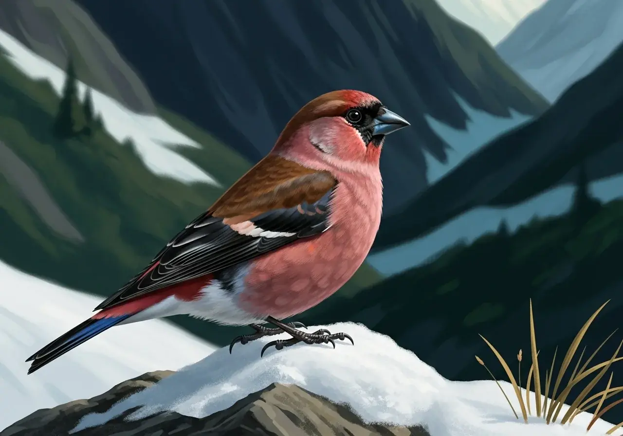 Braunbrust-Schneegimpel (Leucosticte arctoa)