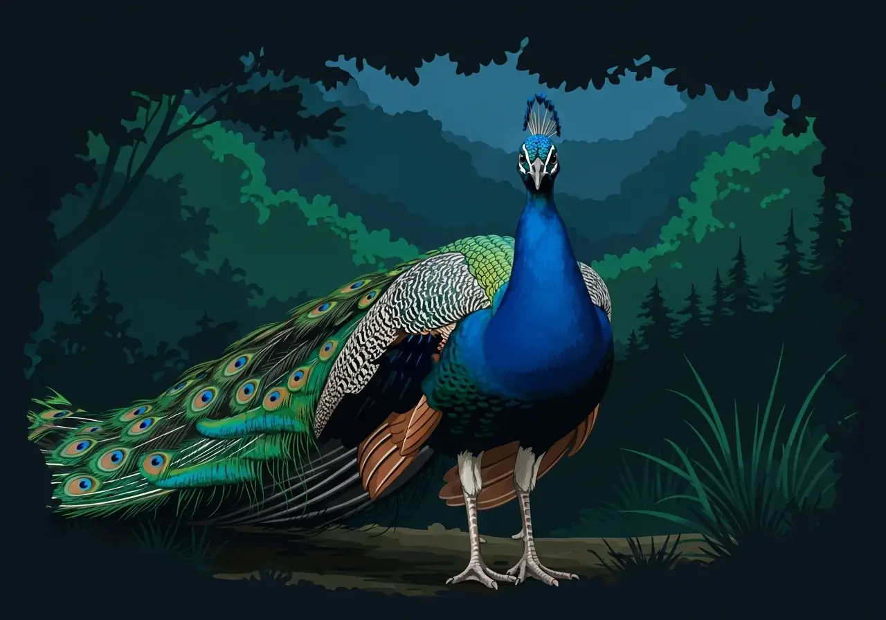 Pfau (Pavo cristatus)