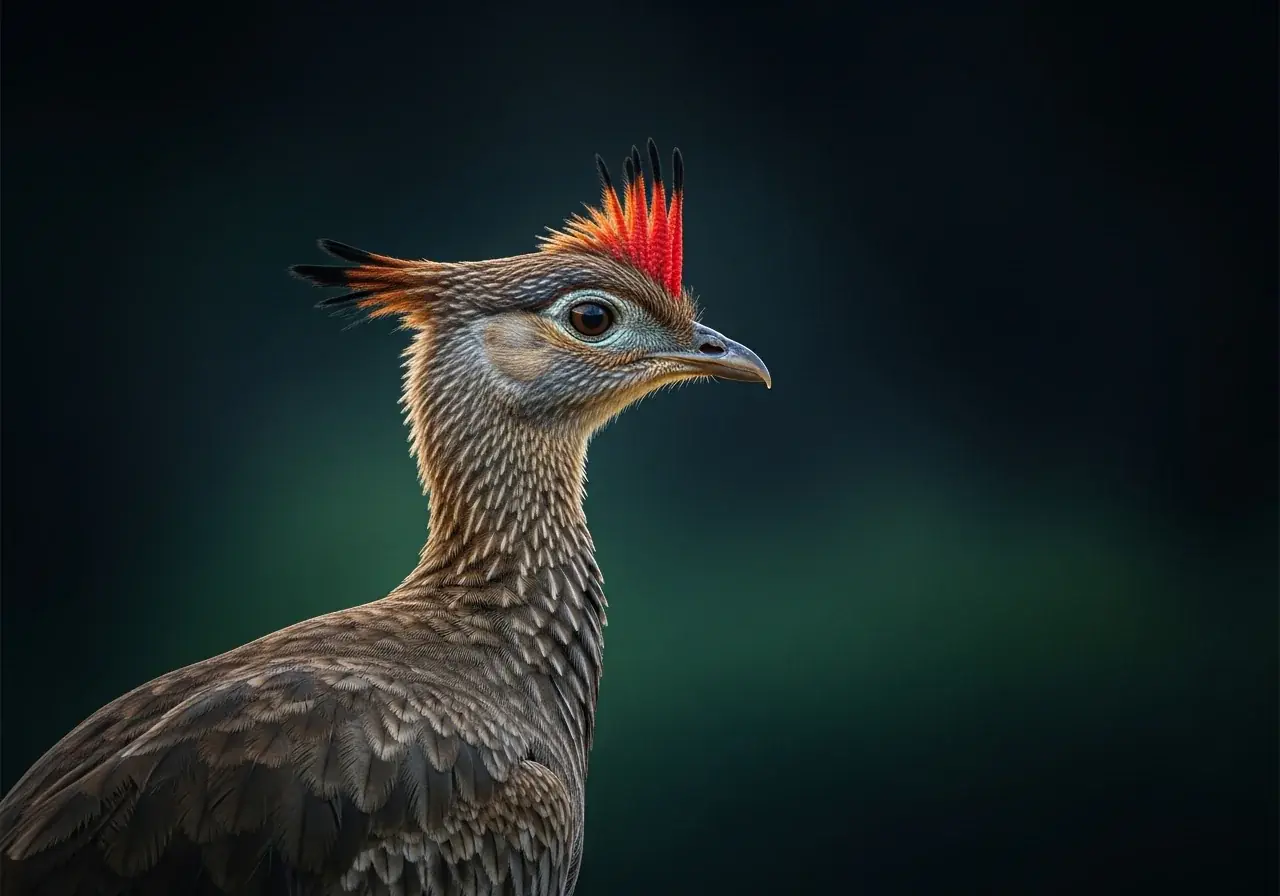 Rostbürzeltrapp (Lophotis ruficrista)