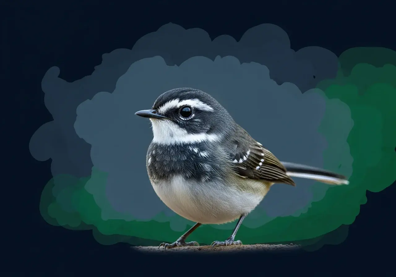 Weißbrauen-Fächerschwanz (Rhipidura leucophrys)